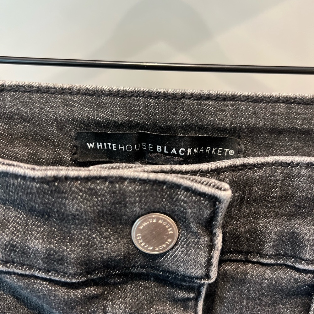 White House Black Market Denim Button-Front Skirt - Picture 4 of 11